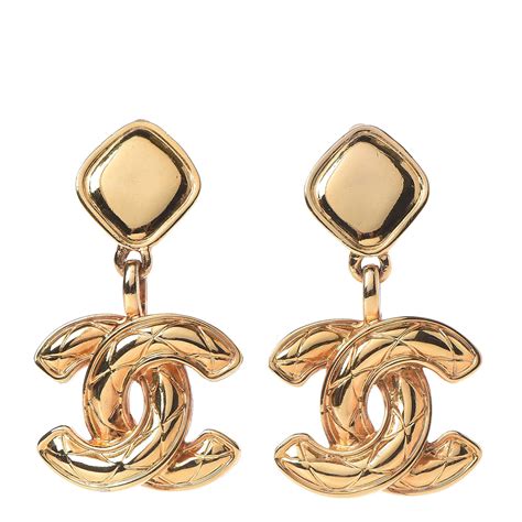 chanel drop earrings replica|large Chanel inspired earrings.